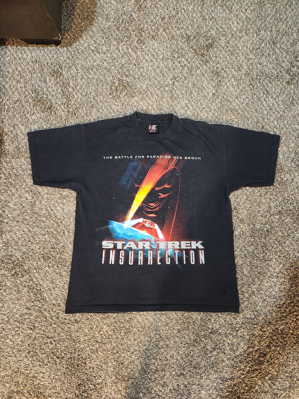 1998 Giant Star Trek Insurrection Short Sleeve Graphic Tee - Black Men XL